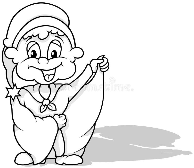 Drawing of Leprechaun with Clothes and a Cloak Stock Vector ...