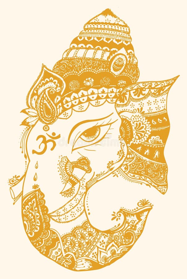 Line Drawing Ganesh Chaturthi Face in Sketch Art Design 1251882 Vector Art  at Vecteezy