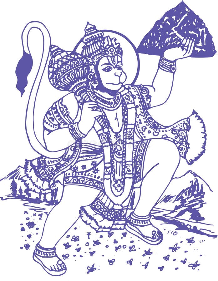 Lord Hanuman Sketch, For Worship, Size: A2 Size Sheet at Rs 500/piece in  New Delhi