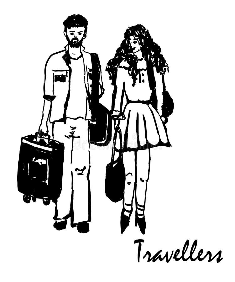 Lonely traveller sketch hi-res stock photography and images - Alamy