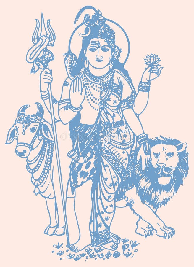 Shiva and Parvati  Pen on Paper  22 x 28 Inch  crafttatvacom