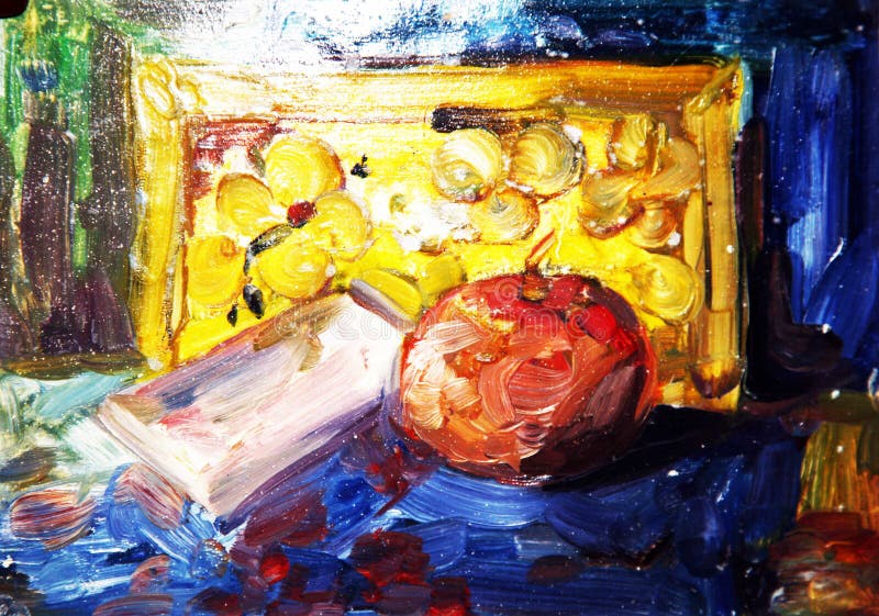 Drawing / oil color. stock illustration. Illustration of leaf 16888038