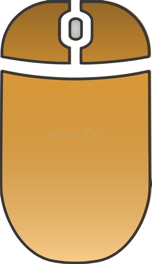 The Drawing of a Orange Computer Mouse, a Small Hardware Input Device