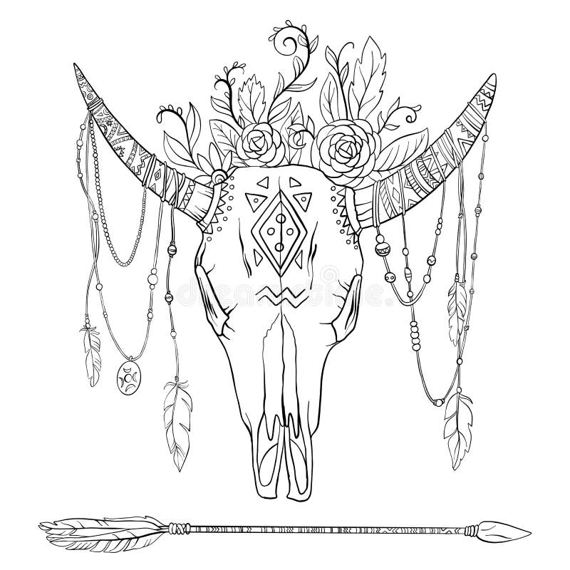 Cow Skull Coloring Pages