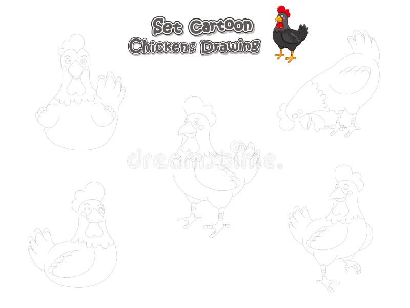 Drawing And Paint Cute Chickens Cartoon Set 儿童教育游戏带动动物动画的动物框架的矢量图插图库存例证 插画包括有按照 编号 Drawing And Paint Cute Chickens Cartoon Set 儿童教育游戏带动动物动画的动物框架的矢量图插图库存例证 插画包括有按照 编号