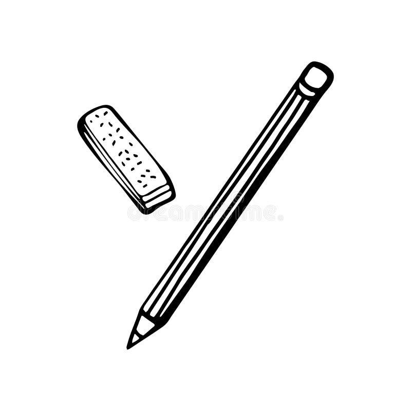 Pencil Paper Eraser Clip Art Stock Illustration Illustration of