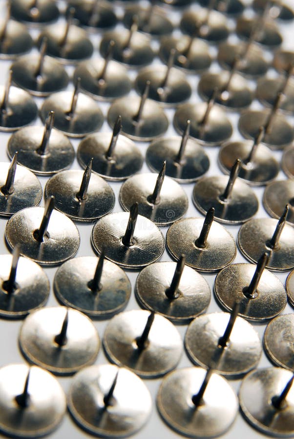 Hand Above Thumb Tacks Drawing Pins Stock Image Image of ouch, desk