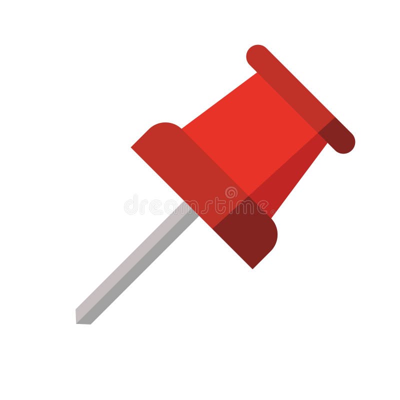 Drawing Pin Flat Clipart Vector Illustration Stock Vector