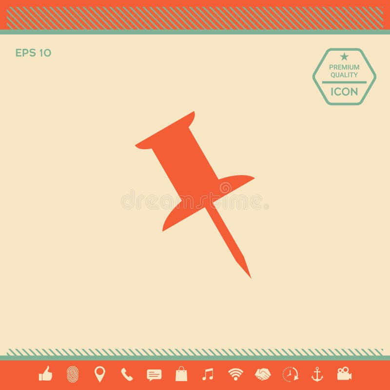 Drawing pin icon stock vector. Illustration of background - 119096828