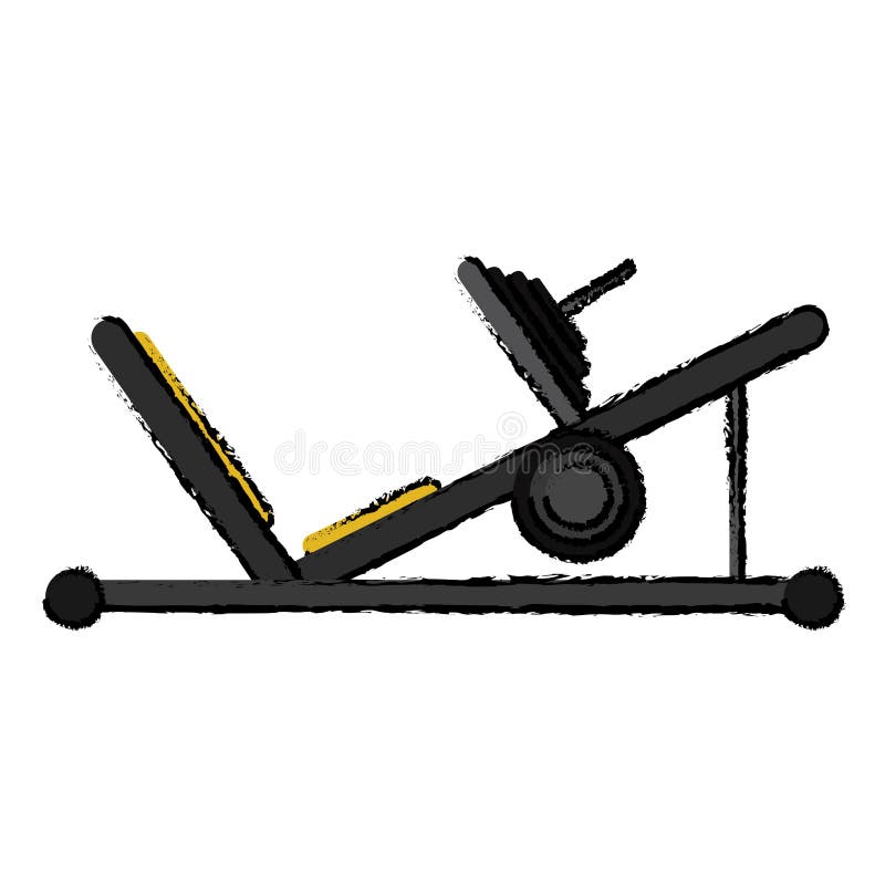 Drawing Press Legs Sport Machine Gym Design Stock Vector Illustration