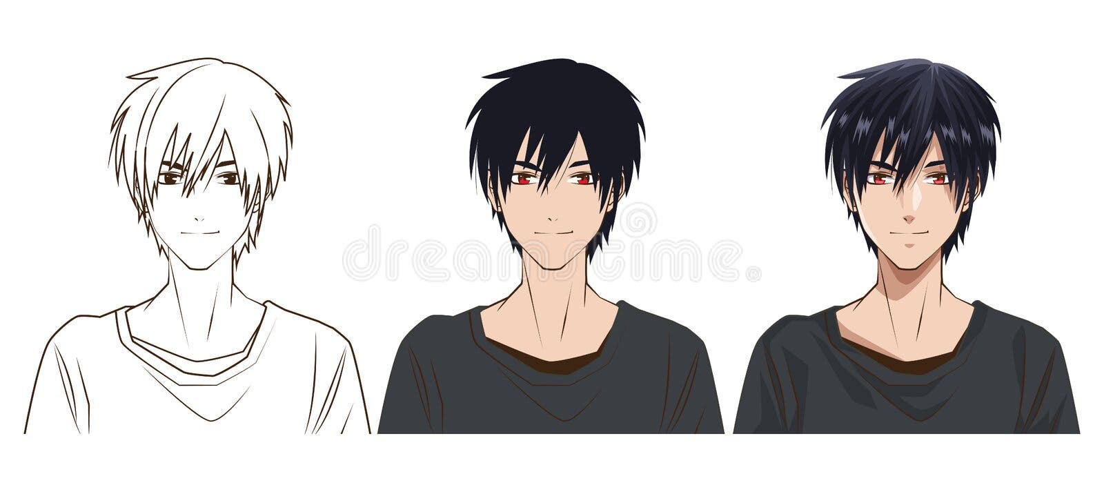 Premium Vector  Young man animestyle character vector illustration design  manga anime boy