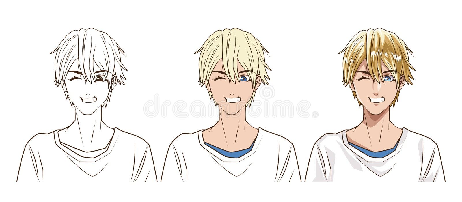 Premium Vector  Young man anime style character vector