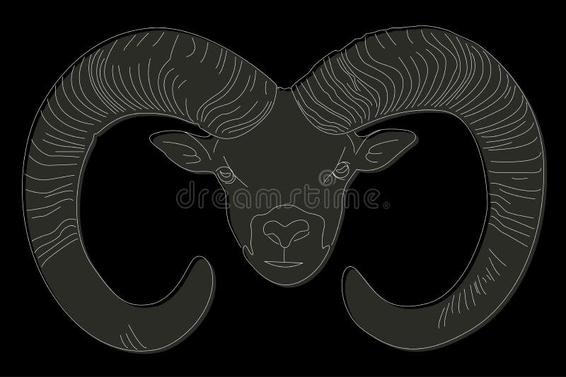 Drawing of a Ram. Ram Head Full Face. Simple Linear Drawing of a Ram Stock  Vector - Illustration of animal, line: 212933247