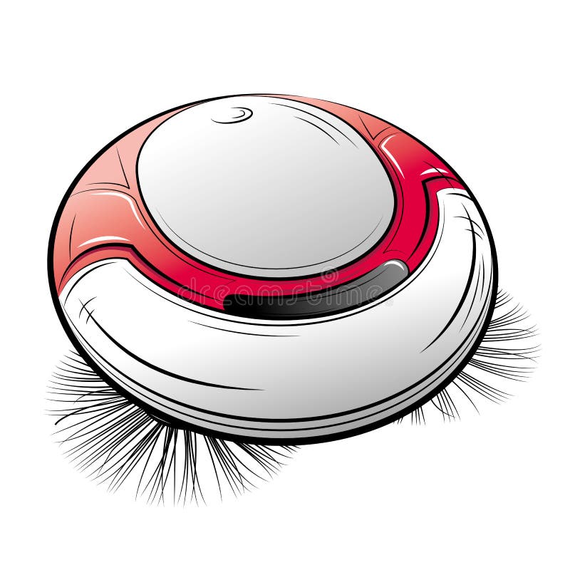 Drawing of the Robotic Vacuum Cleaner Stock Vector Illustration of