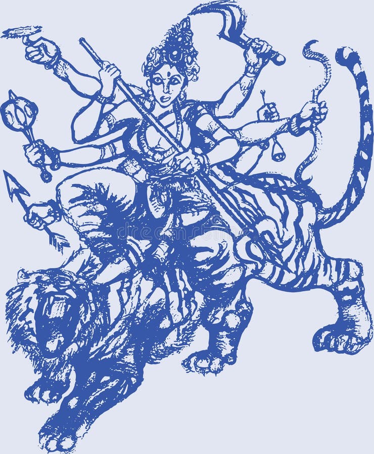Learn How to Draw Durga Maa (Hinduism) Step by Step : Drawing Tutorials |  Durga painting, Mandala design art, Durga