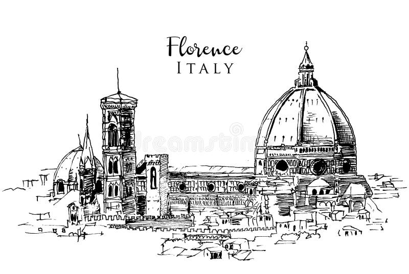 A sketch I did of the Florence cathedral  rarchitecture
