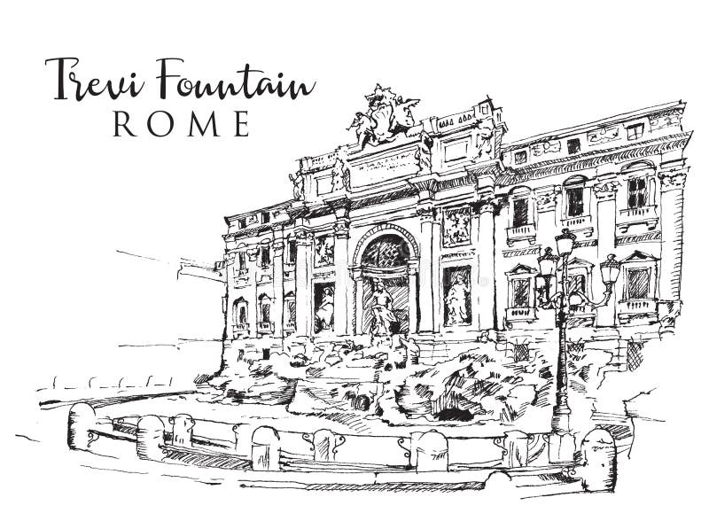 Trevi Fountain  14 Drawing by AM FineArtPrints  Fine Art America