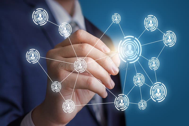 Drawing social network. stock photo. Image of connection 85406262