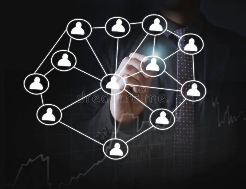 Drawing Social Network Structure Stock Illustration Illustration of