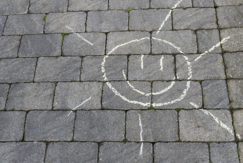 Drawing sun in chalk stock photo. Image of urban, outdoor 107508704