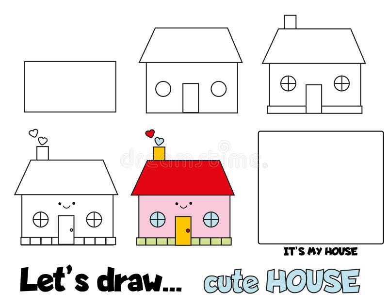https://thumbs.dreamstime.com/b/drawing-tutorial-children-printable-creative-activity-kids-how-to-draw-cute-house-step-256421712.jpg