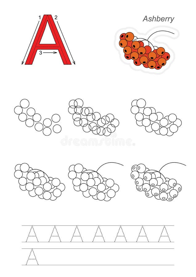 Drawing Tutorial. Game for Letter. Stock Vector Illustration of game