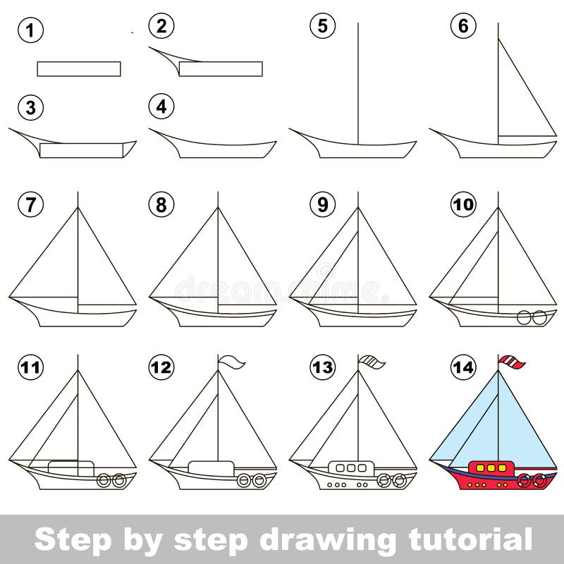 How to draw a Speedboat Drawing Lesson Step by Step 