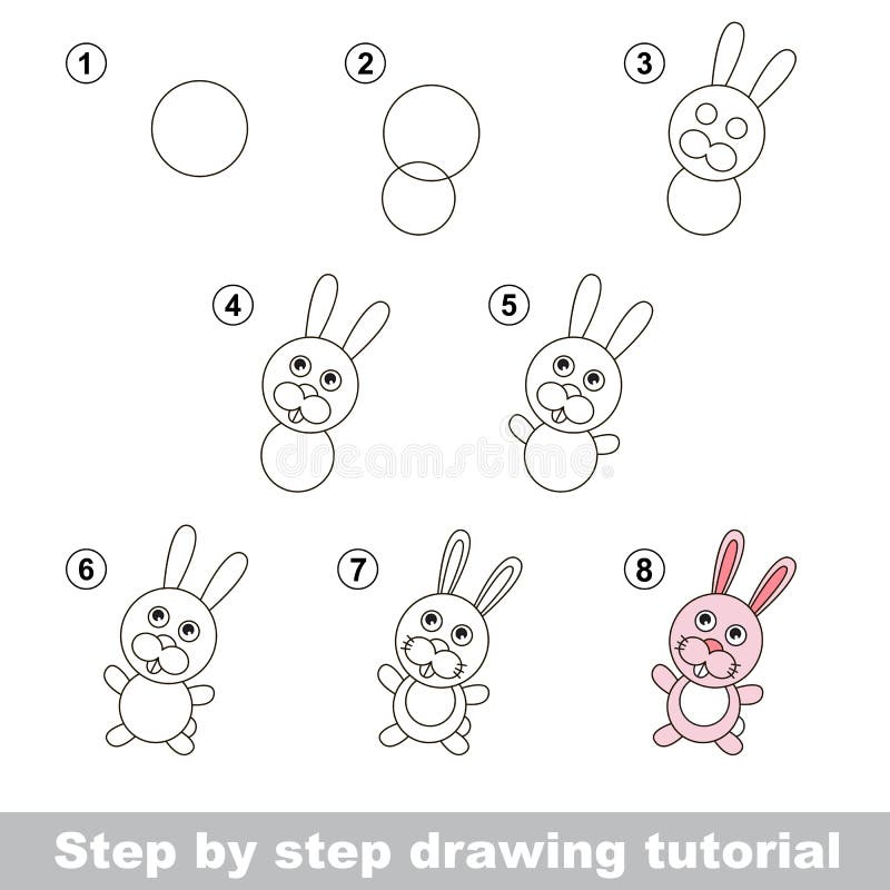 Kid game to develop drawing skill with easy gaming level for preschool kids,  drawing educational tutorial for Rabbit Face. 4253758 Vector Art at Vecteezy