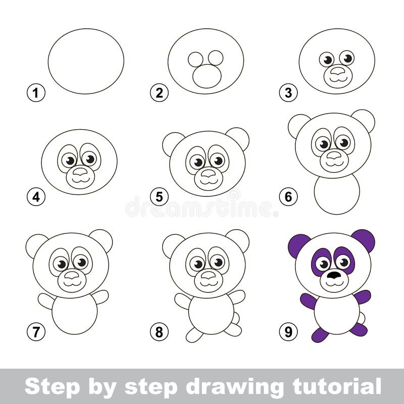 How to Draw Cute Cartoon Panda Bear Easy Step-by-Step Drawing