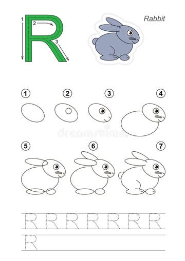 Drawing Tutorial Draw Rabbit Stock Illustrations – 63 Drawing Tutorial