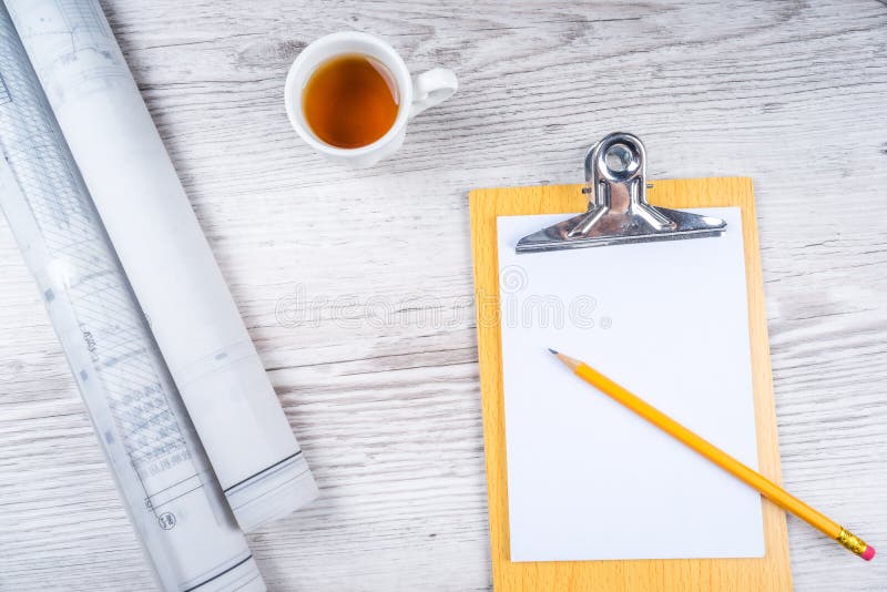 Drawing and various details stock photo