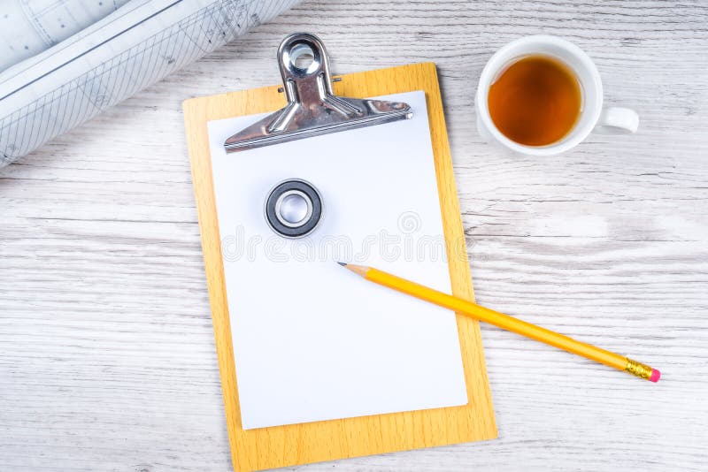 Drawing and various details stock image