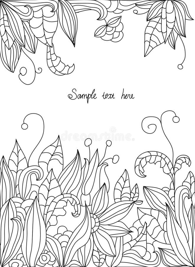 Drawings of flowers leaves