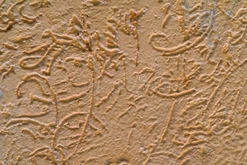 Drawings made by hand, using different-sized pebbles to imitate traces of beetles moving on wood and eating tree bark. Interior royalty free stock photography