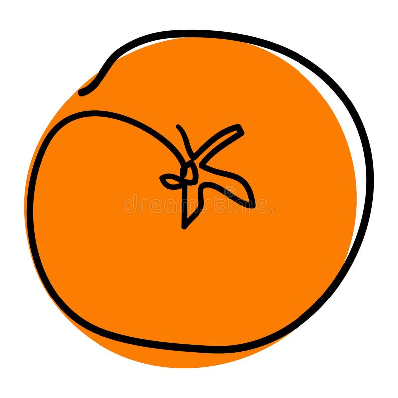 A simple line drawing of half an orange on Craiyon