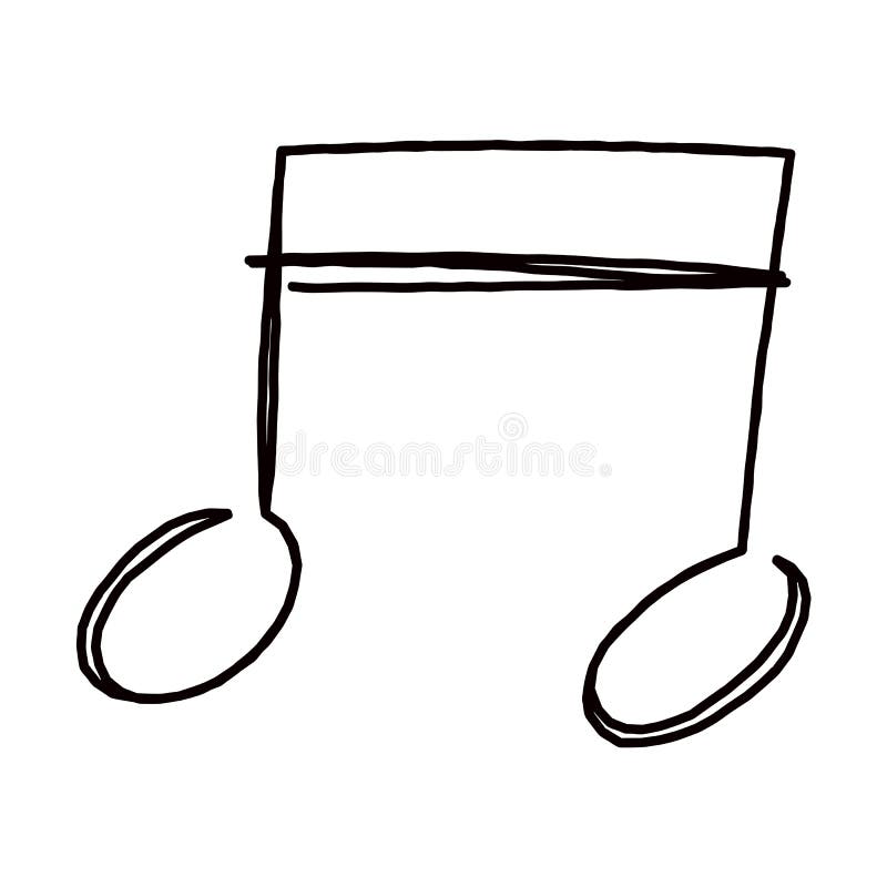Drawn music note icon stock illustration. Illustration of creative