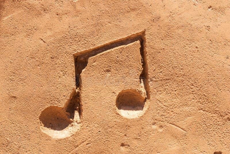 Drawn Musical Note on the Sandy Beach Stock Image Image of texture, notes 170461285