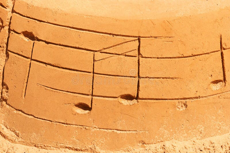 Drawn Musical Note on the Sandy Beach Stock Photo Image of sculpture, sand 170461142