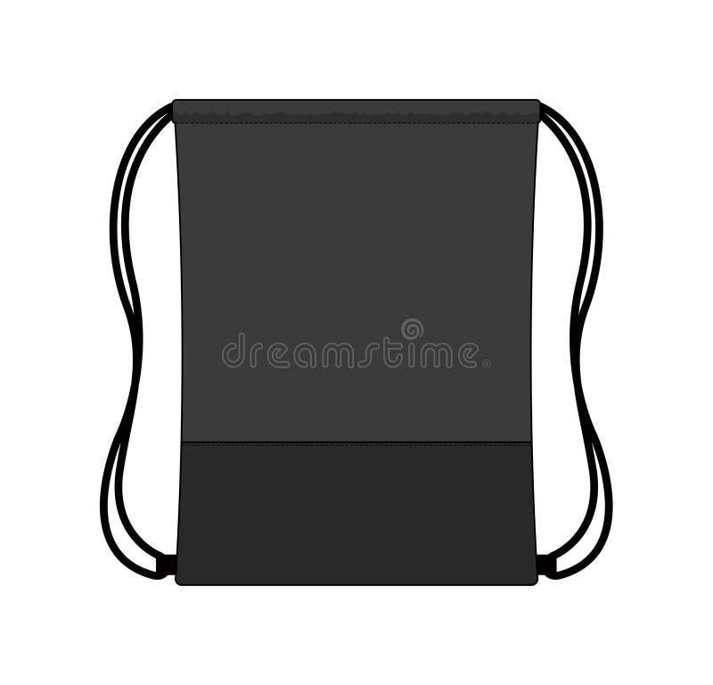 Drawstring Bag, Backpack Template Illustration Stock Vector