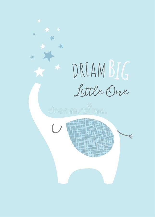 Baby Boy Elephant Nursery Prints Chevron Elle Stacks Dream Big Little One 