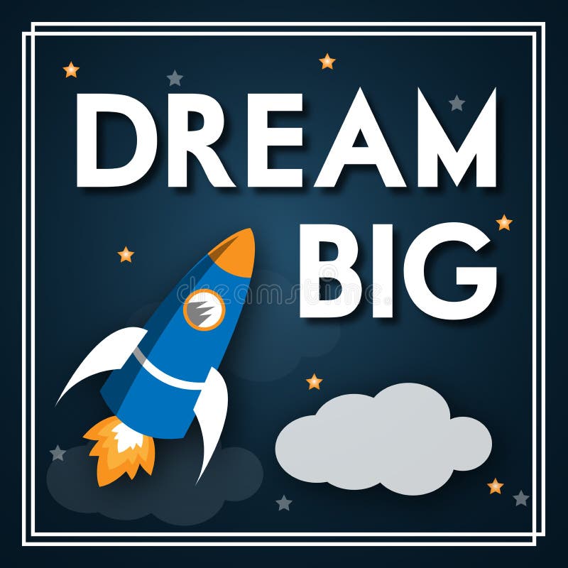 Dream Big Modern Motivation Poster Stock Illustration - Illustration of ...