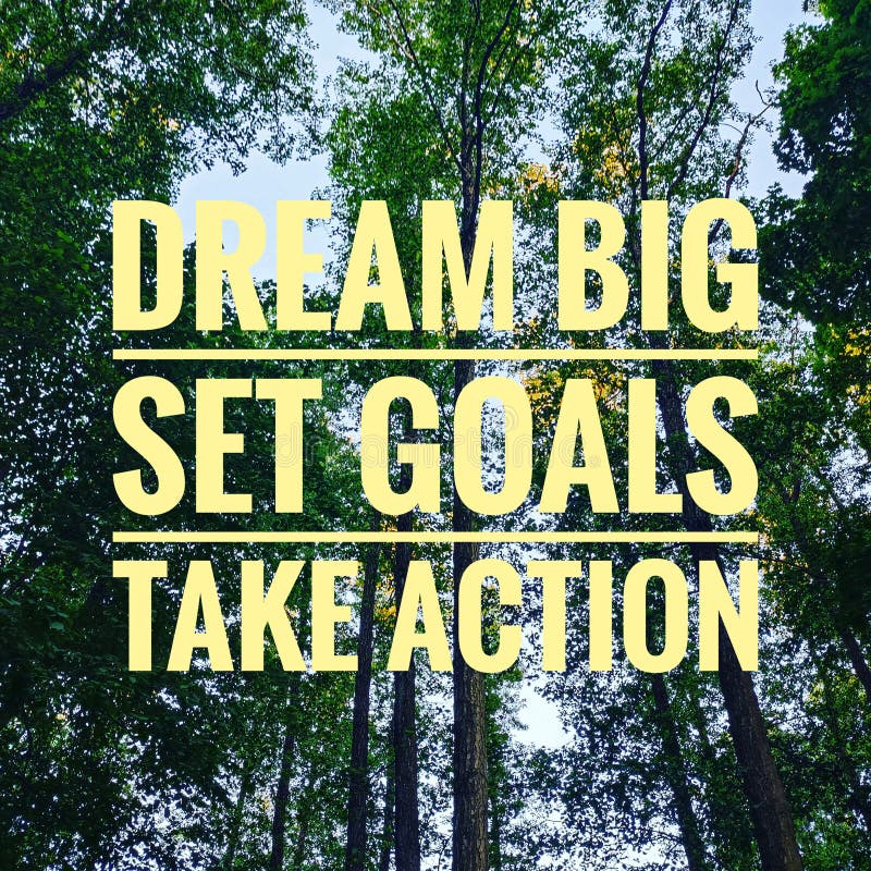 Dream Big Set Goals Take Action Plan Creative Stock Image Image of