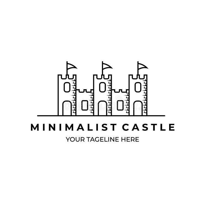 Castle Logo Vintage Minimalist Design Illustration Stock Vector ...