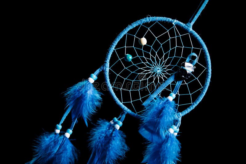 Dream Catcher on a Black Background Stock Photo Image of indian