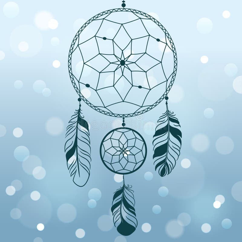 Dream Catchers on the Bare Branches Seamless Vector Pattern Stock ...