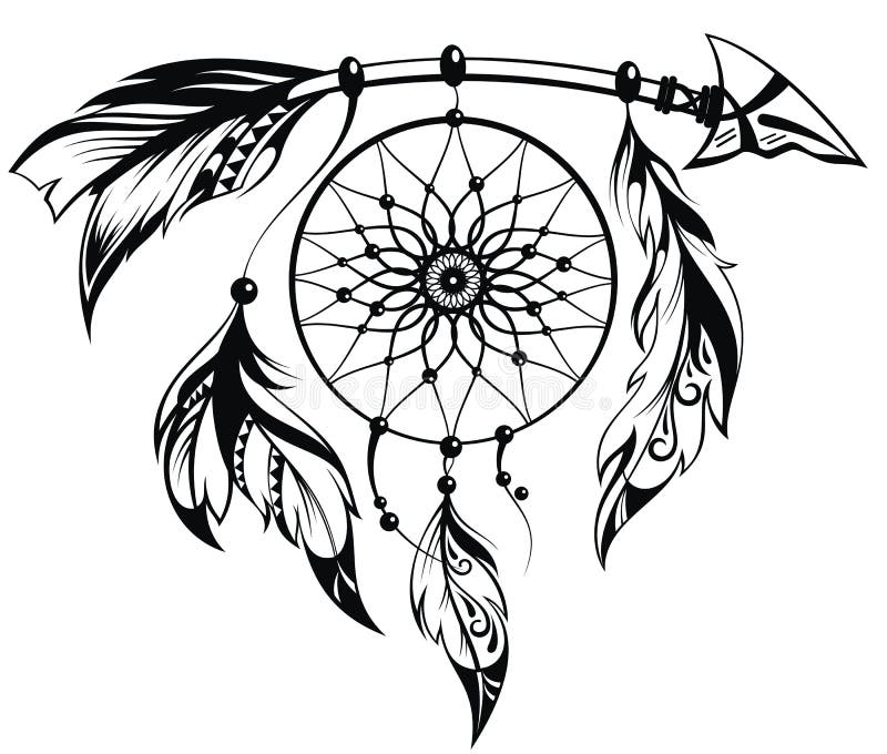 Dream Catcher Icon On Black And White Vector Backgrounds High-Res