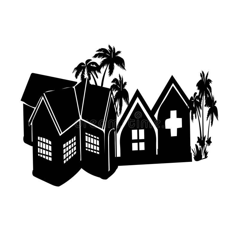 Dream house silhouette beautiful house clipart royalty free illustration
