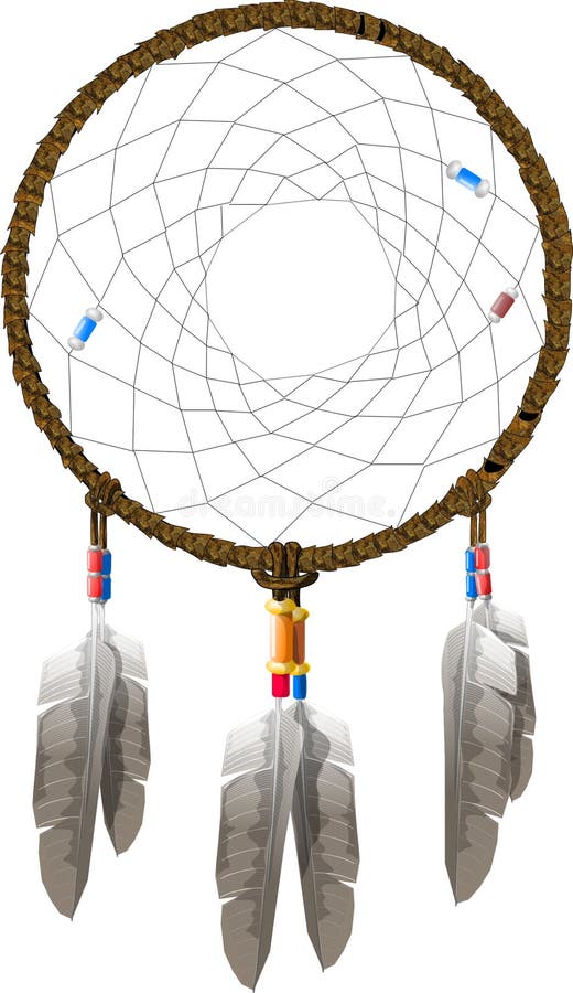 This illustration that I created depicts a native American dreamcatcher with eagle feathers