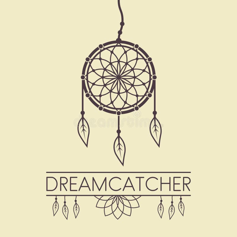 Dreamcatcher Vector Design Element with Text Stock Vector ...