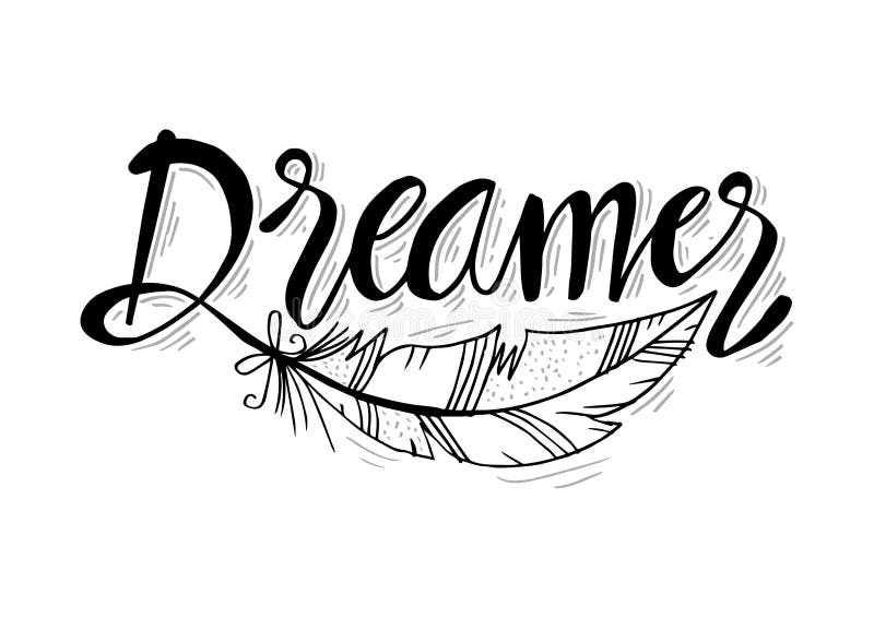 Download Dreamer Hand Drawn Vector Lettering. Stock Vector ...